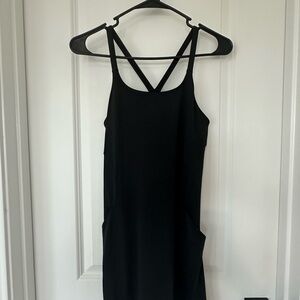 All in Motion Black Slip Dress Spaghetti Strap Sleeveless